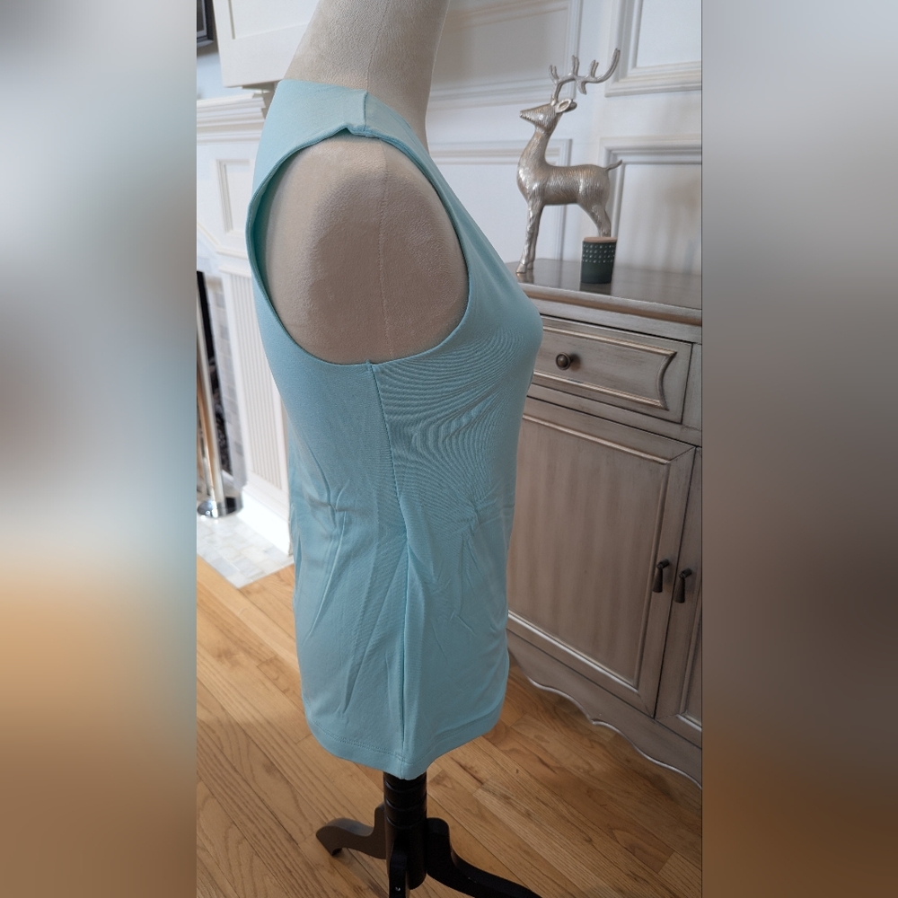 Soft Surroundings Aqua Sleeveless Wrap Style Tank Top - Picture 4 of 6